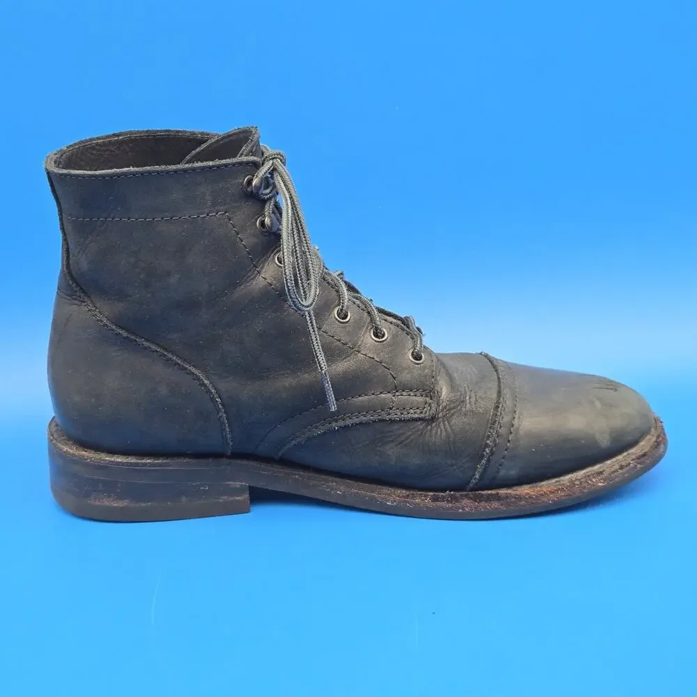 Thursday Captain Men’s Size 10 Black Leather Cap Toe Lace Up Ankle Boots